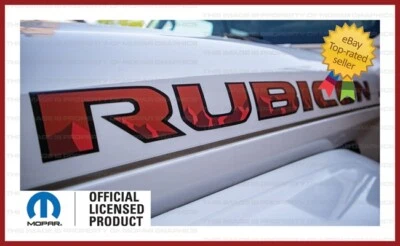 Calcomanías adhesivas para capó Jeep Wrangler RUBICON 18-25 JL rojo montaña negro FJ3M0 Foto 1 de 4