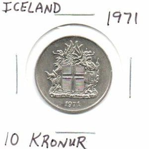 Iceland 10 Kronur 1971 Coin as pictured - Picture 1 of 6