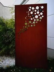 Edelrost Garten Sichtschutz Rost Sichtschutzwand Glaskugel H150*75cm 031918-1 - Bild 1 von 9