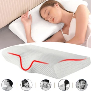 Neck Pillow Memory Foam Pillow Adjustable Sleeping Pillow Neck Support Pillow UK - Picture 1 of 12
