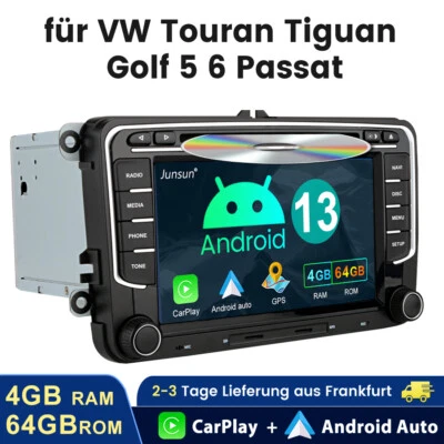 DAB+ Für VW Tiguan 2007-2015 T5 Android 13 Autoradio GPS Navi WIFI USB FM 4+64GB - Bild 1 von 4