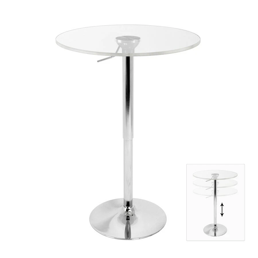 Mesa de Bar Ajustable LumiSource, Transparente - BT-ADJ23TWCL Foto 1 de 1