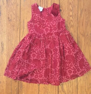 Special Editions Girls Holiday Dress Deep Red Layered Skirt Floral Chiffon 4T - Picture 1 of 7