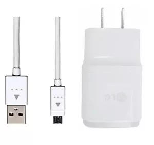 LG OEM 1.8Amp WALL ADAPTER+LG MICRO USB CABLE FOR LG ARISTO 2, ARISTO 2+(X210-G) - Picture 1 of 1