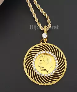 Atatürk Gold Münze Kette 22 Karat GP Altin Kaplama Kolye Ceyrek Goldmünze - Bild 1 von 1