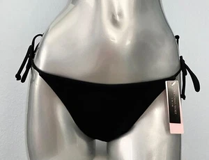 Victorias Secret Swim Bikini Bottom Black Side Tie String Bikini Bottom Nwt - Picture 1 of 3