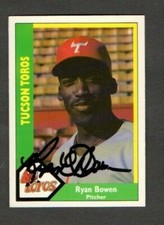 Ryan Bowen 1990 CMC Tucson Toros authentic autographed card Astros