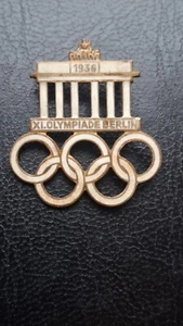 Abzeichen Orden Gold Olympische Spiele Berlin 1936 Olympiade - Bild 1 von 2