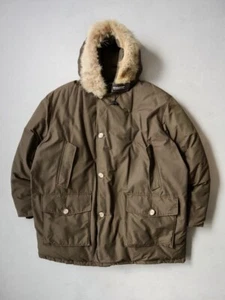 Woolrich John Rich & Bros Arctic Parka Down Jacket Size 2XL Brown Fur Trim - Picture 1 of 11