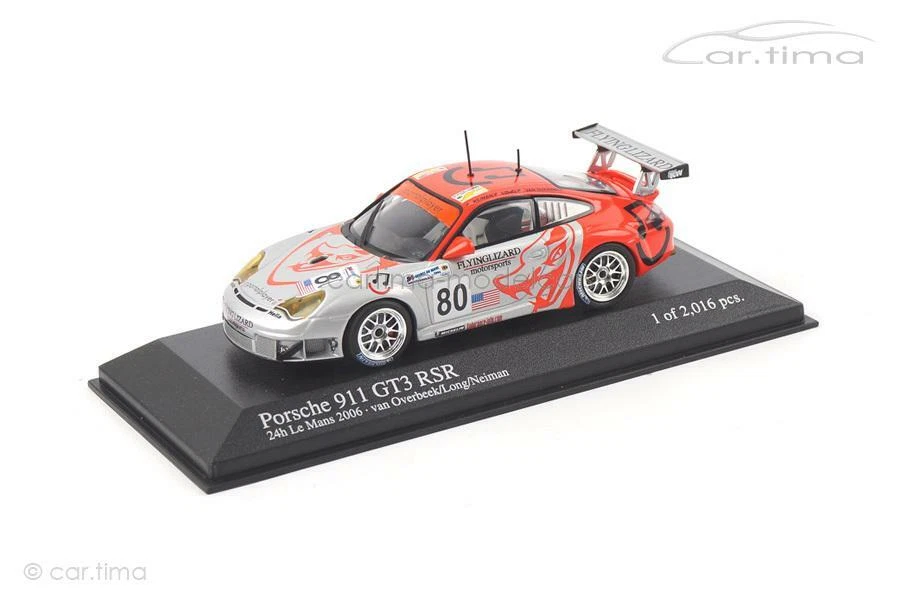 Minichamps 400066480 Porsche 911 Gt3 RSR Flying Lizard Van Overbeek 24h le Mans