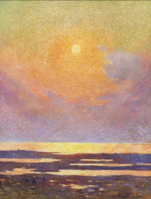 Fishermen at Sunset | Ferdinand Puigaudeau | 1910 Impressionism Art Print - Image 1 of 4