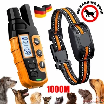MARKENLOS 1000M-Hund Ausbildung Stromschlag Erziehungshalsband Hunde Vibration Ton E Shock
