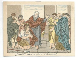 Heiliger David von Samuel -- Heilige Geschichte - Chromo - Trade card - Bild 1 von 2