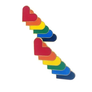  10Pcs Rainbow Stripe Shaped Brooches Delicate Clasp Badges Elegant Charming - Picture 1 of 11