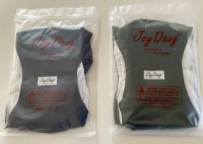 Joy Daog Pañales para Perros Talla L Lavables Banda para Vientre para Perros Masculinos Lote de 2 ~ NUEVO Foto 1 de 2