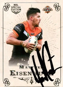 Signed 2018 Wests Tigers NRL TLA Glory Special Edition Card - Matt Eisenhuth - Picture 1 of 3