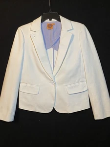 Blazer Tory Burch Mujer Blanco Mediano Un Botón Pesado - Imagen 1 de 19