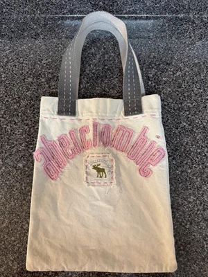 Винтажный Abercrombie & Fitch холст сумка с короткими ручками наплечная сумка ретро сшитый Y2K кремовый - Изображение 1 из 4