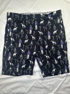 Pantalones Cortos Polo Golf Ralph Lauren Para Hombre 32 Paseador de Perros Novedad Preppy Negro Púrpura - Imagen 1 de 7