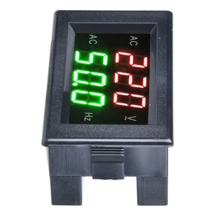 Generator Doppelanzeige LED Digital AC Voltmeter Frequenzmesser - Schwarz - Bild 1 von 11