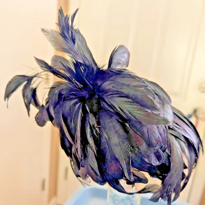 VINTAGE JACK McCONNELL CREAM HAT, BLACK FEATHERS, WEDDING, CHURCH, DERBY - Image 1 of 4