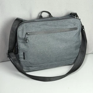 Travelon Anti-Theft Urban East West Tablet Messenger Bag Slate Gray Travel 13" - Picture 1 of 23