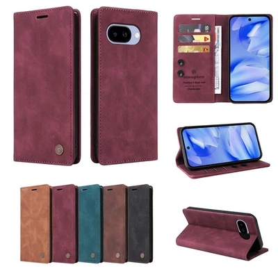 Leather Wallet Case Magnetic Anti Scratch Shockproof Cover For Google Pixel 9A - Image 1 of 4