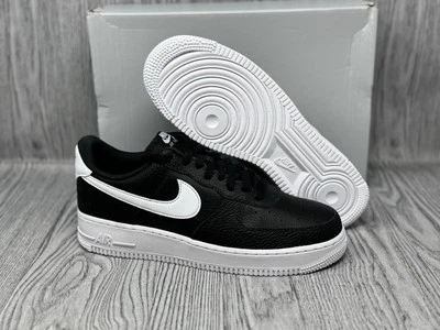 BELOW RETAIL Nike Air Force 1 Low '07 Black White Pebbled Leather, Sz 9-11 - Image 1 of 4