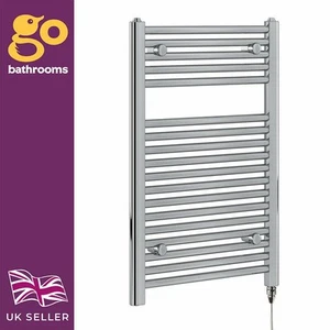 Chrome Electric Straight Heated Towel Warmer Ladder Bathroom Radiator 770x500mm - Picture 1 of 11