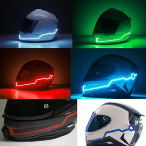 Casco de motocicleta LED EL Tira de luces Señal de conducción nocturna Barra intermitente Hágalo usted mismo Decoración - Imagen 1 de 13