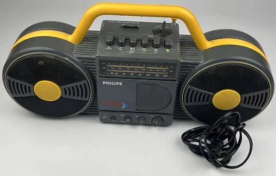 Philips Roller Type D 8007/32E Radio - 1985 - Grau/ Gelb - FM/ Kassettenspieler - Bild 1 von 4
