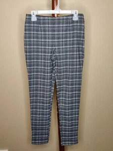 Calvin Klein women's 6 - 28"W x 29"I jeggings black & white plaid elastic waist - Picture 1 of 9