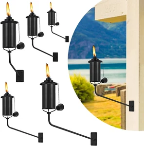 FAN-Torches Wall Mounted Citronella Torches Set of 6, 16 oz Garden Torches fo... - Picture 1 of 15