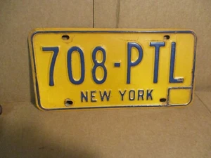 Vintage 70er Jahre New York State Nummernschild gebraucht einzeln ordentliche Form - Bild 1 von 2