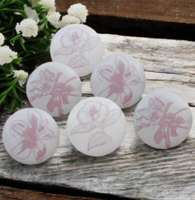 Seconds - Pink and white knobs pink ceramic drawer knobs wardrobe handles - Image 1 of 2