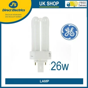 2x 26W GX24D-3 2 Pin CFL PL-T Triple Turn Light Bulb 4000k Lamp - GE BIAX - Picture 1 of 2