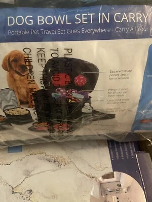 JUEGO DE CUENCOS PARA PERROS EN BOLSA DE TRANSPORTE para viajar con una mascota/con cuencos plegables Foto 1 de 3