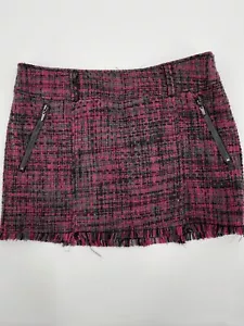 Guess Tweed Lined Mini Skirt Pink 29” Vintage 2000’s Y2K Clueless - Picture 1 of 9