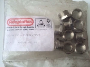 Adaptaflex Thread Convertor, Nickel Pltd Brass, M20 male to PG9 female ((10pk)) - Picture 1 of 2