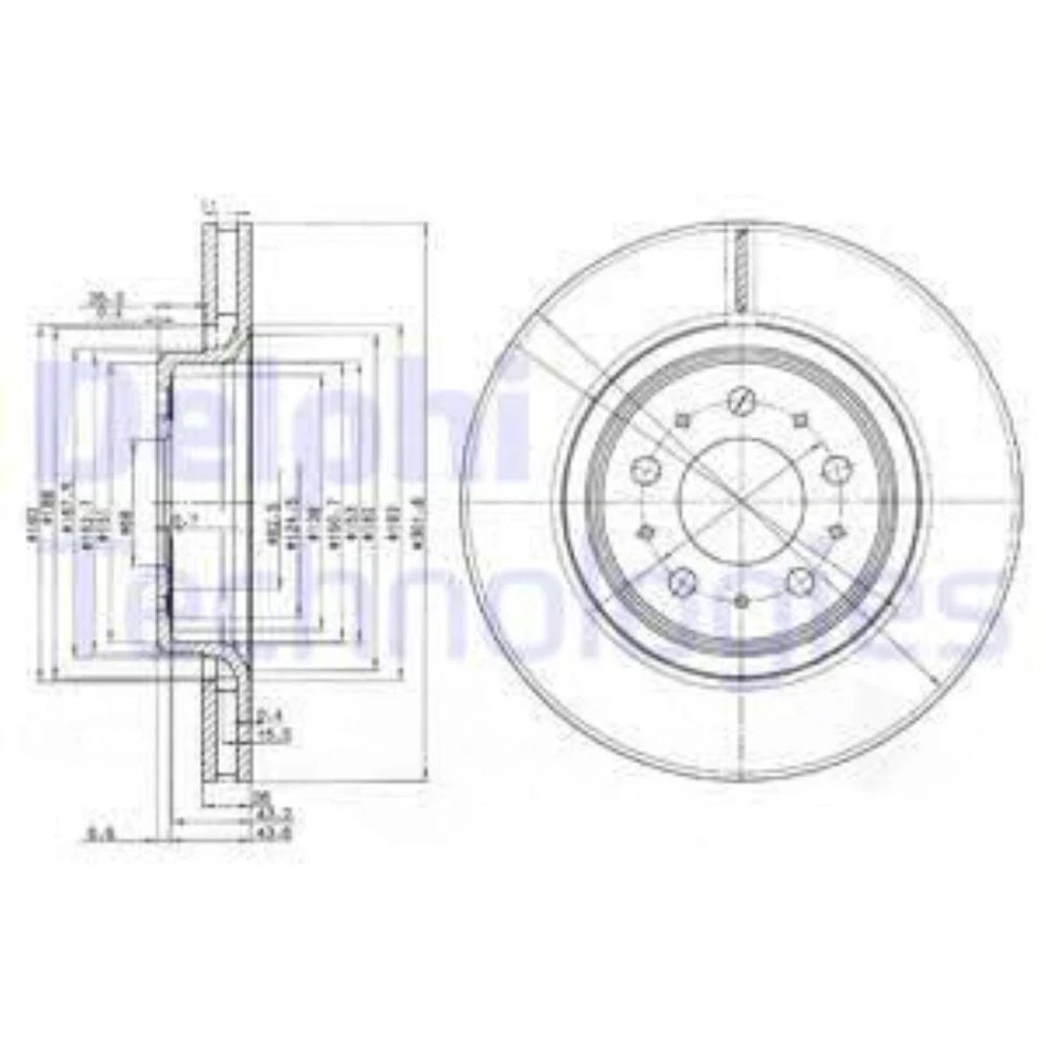 DELPHI Discos de Freno Delanteros Ø302 MM Ventilado para Volvo V70 I S70 C70 - Imagen 1 de 1