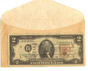 First Day Issue 1978 $2 Federal Reserve Note - Stamped - Picture 1 of 2