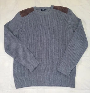 J.CREW Commando Jumper Sweater Men’s XL Gray Shoulder Patch Military Crewneck - Picture 1 of 7