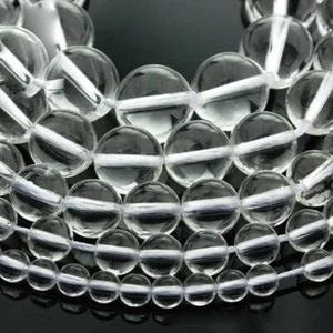 Cuentas de piedras preciosas de cuarzo de cristal transparente natural de 15 pulgadas 4/6/8/10/12 mm - Imagen 1 de 9
