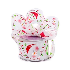 2.5" Wide Happy Snowmen Satin Wired Ribbon - 10 Yards (56113502) - Picture 1 of 1