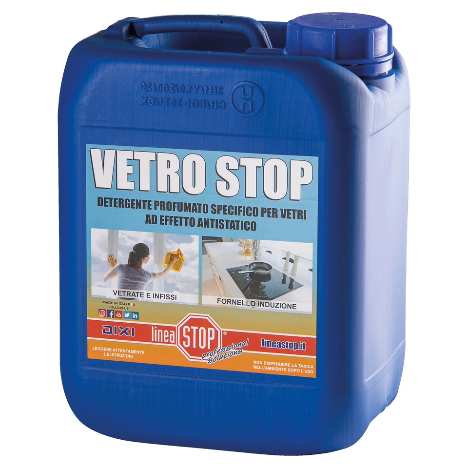 Dixi VETRO STOP detergente profumato per vetri antistatico 5 LT
