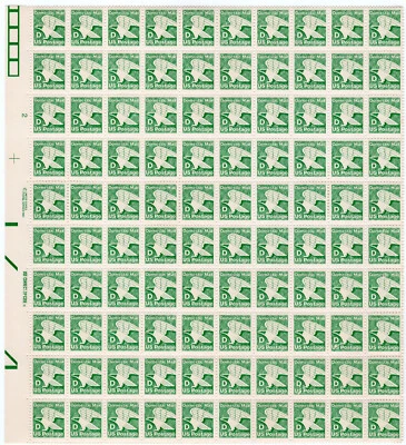 Scott #2111 D Series Eagle Sheet of 100 Stamps - MNH - Image 1 of 2