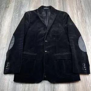 Giacca blazer cappotto sportivo vintage Polo Ralph Lauren velluto a coste nero 3 bottoni 42L - Foto 1 di 15
