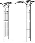 81” Garden Arbor, Metal Garden Arch Trellis, Pergola Archway for Various