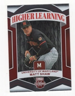 2023 ELITE EXTRA EDITION BASEBALL HIGHER LEARNING MATT SHAW MARYLAND / CUBS - Image 1 of 2