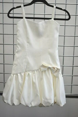 Designer Dimples Off WHITE Satin Flower girls Fancy dress Size 10 On Sale - Image 1 of 4